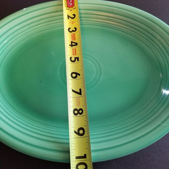 Fiestaware Green Oval Serving Platter Dish Homer Laughlin 12"x 10" - Picture 6 of 8